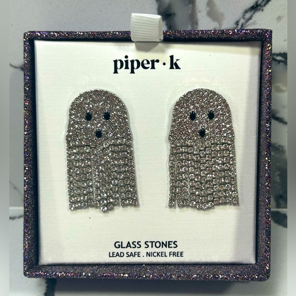 Piper K Accessories - Piper K sparkly Rhinestone Ghost earrings